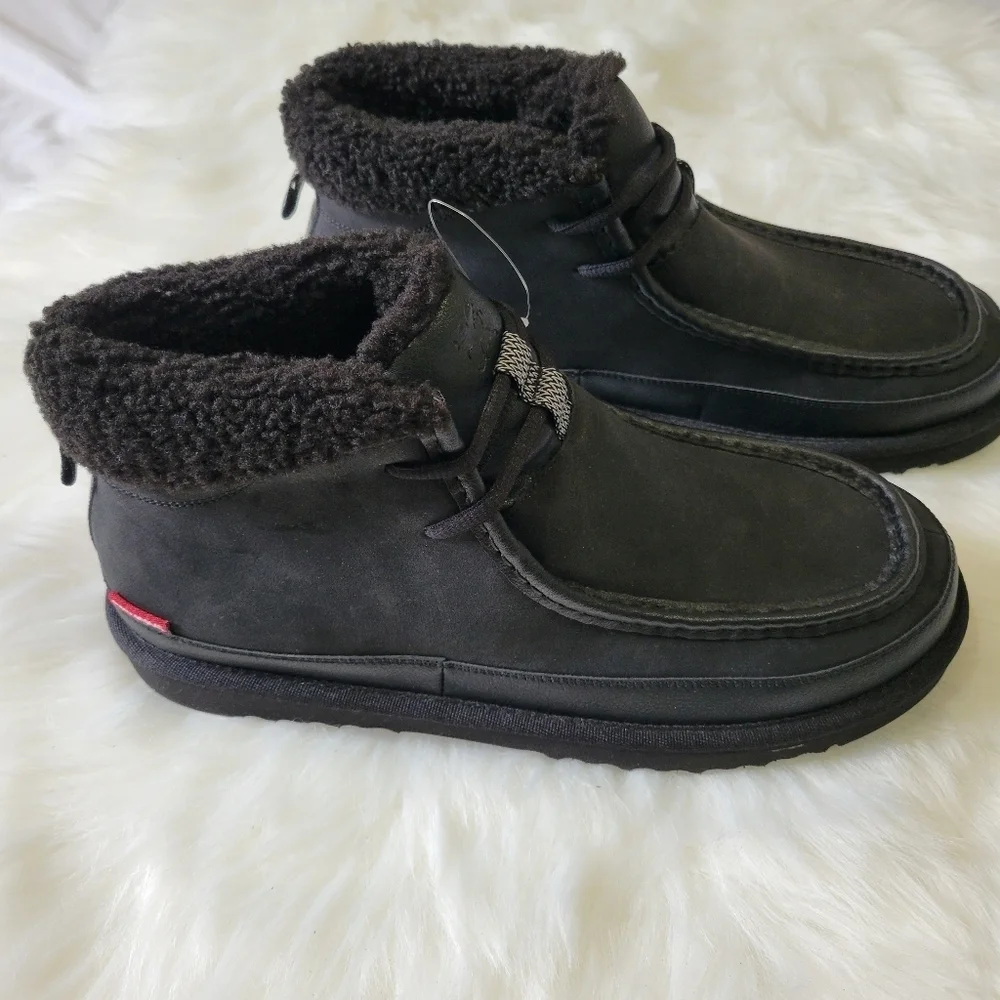 Stacy Adams Black Fur-Lined Boots